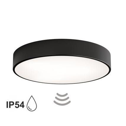 Vannitoa laevalgusti CLEO anduriga, 4xE27/24W/230V, läbimõõt 50 cm, IP54, must