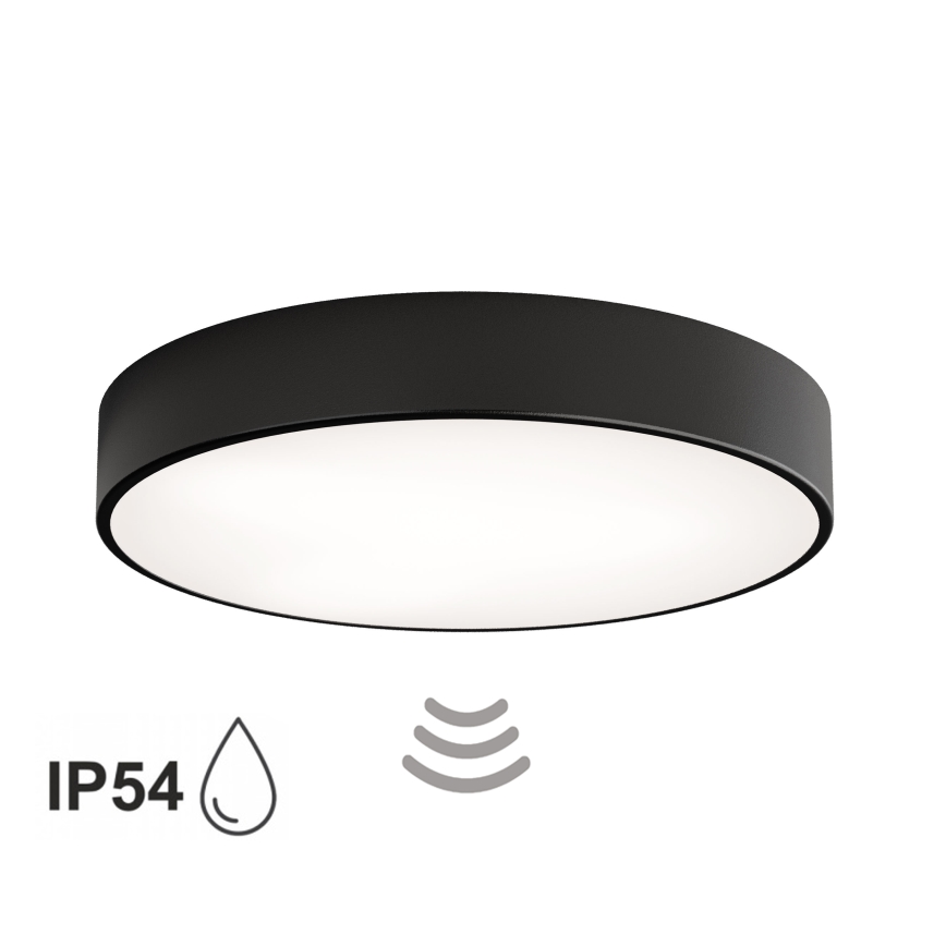 Vannitoa laevalgusti CLEO anduriga, 4xE27/24W/230V, läbimõõt 50 cm, IP54, must