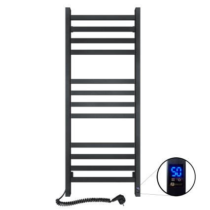 Vannitoa rätikuradiaator AVANGARD termostaadiga 459W/230V 120,6 cm IP44 must, vasakpoolne, nurgeline