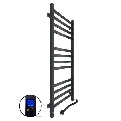 Vannitoa redelradiaator termostaadiga AVANGARD 459W/230V 120,6 cm IP44 must parempoolne kandiline