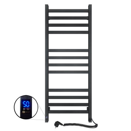 Vannitoa redelradiaator termostaadiga AVANGARD 459W/230V 120,6 cm IP44 must parempoolne kandiline