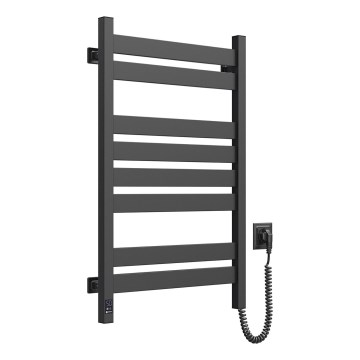 Vannitoa rätikukuivati termostaadiga LARGO 432W/230V, 80,6 cm, IP44, must, parempoolne, nurgeline