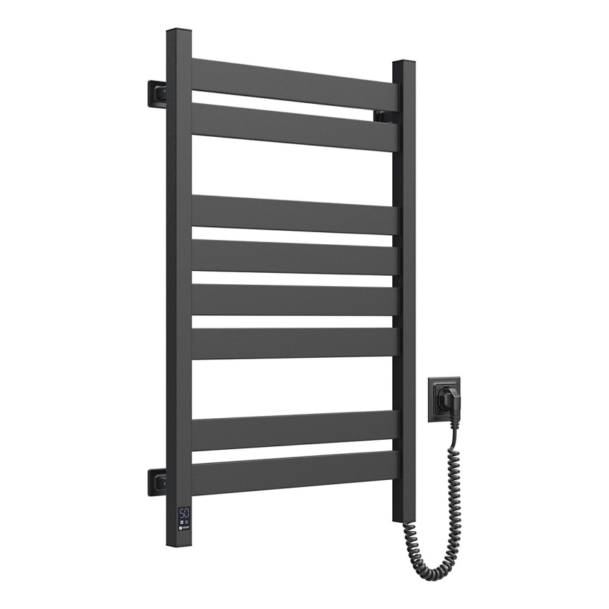 Vannitoa rätikukuivati termostaadiga LARGO 432W/230V, 80,6 cm, IP44, must, parempoolne, nurgeline