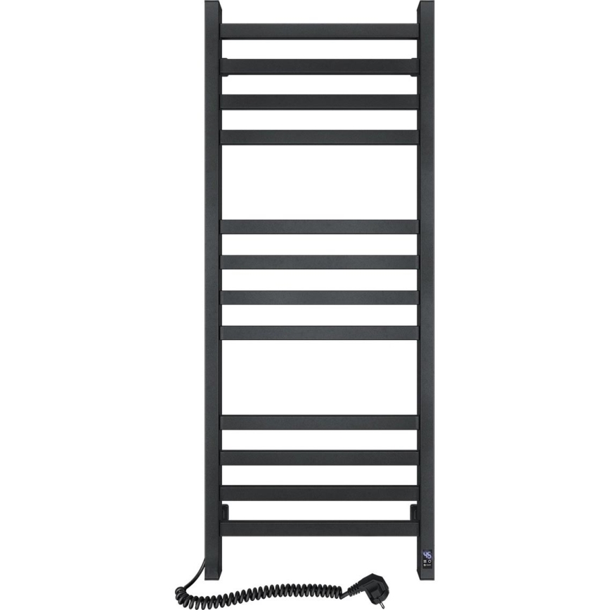Vannitoa rätikuradiaator AVANGARD termostaadiga 459W/230V 120,6 cm IP44 must, vasakpoolne, nurgeline