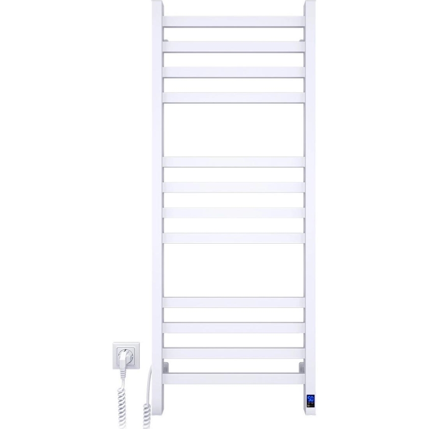Vannitoa rätikuradiaator termostaadiga AVANGARD 459W/230V 120,6 cm IP44 valge vasakpoolne ruudukujuline