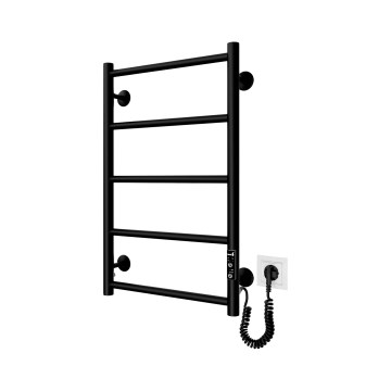 Vannitoa redelradiaator CLASSIC 65W/230V 66x42 cm roostevaba/must parempoolne