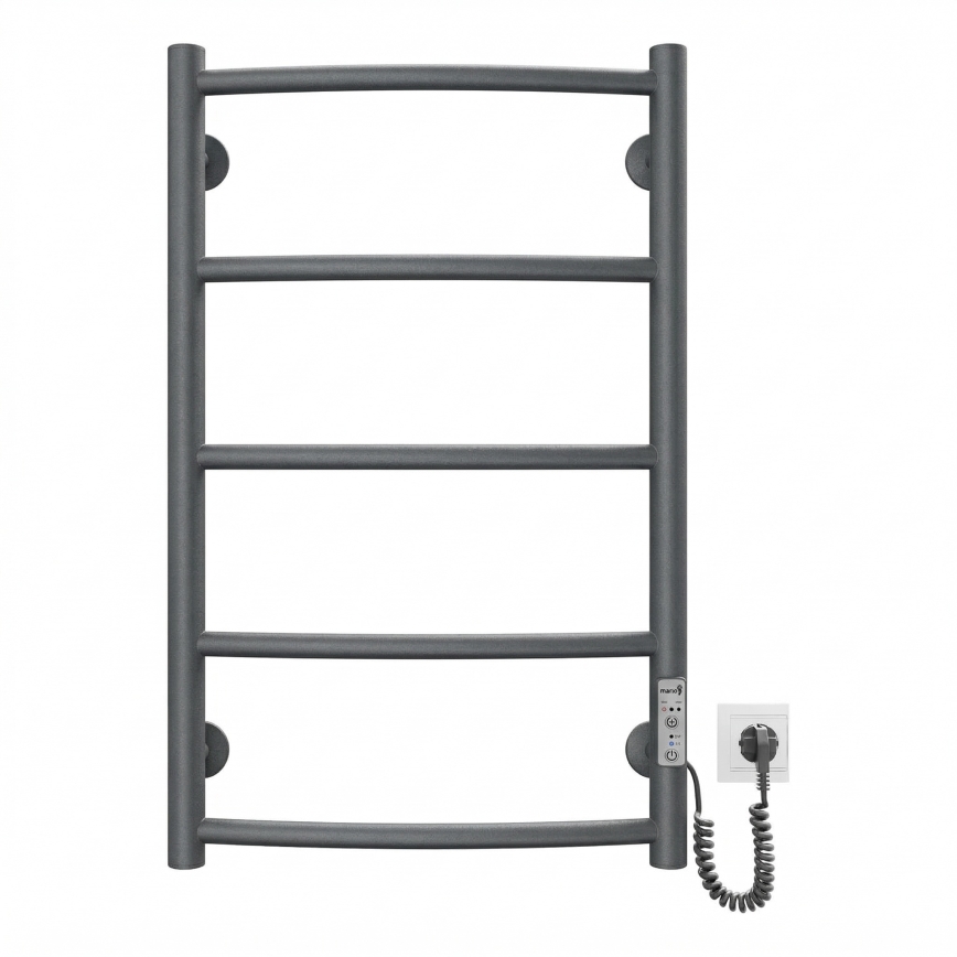 Vannitoa redelradiaator CLASSIC 65W/230V 66x42 cm roostevaba teras/antratsiit, parempoolne