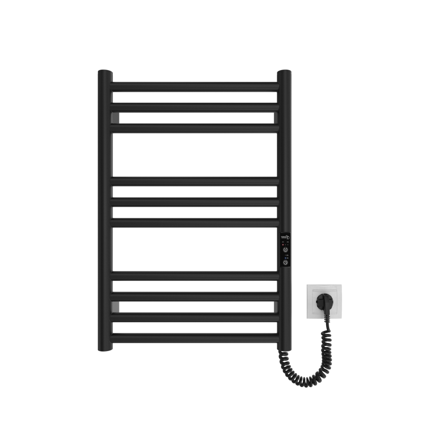 Vannitoa redelradiaator HF GREENWICH 100W/230V 57x43 cm must parempoolne ümmargune