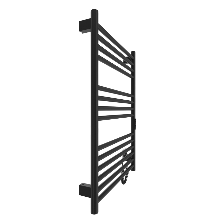 Vannitoa redelradiaator HF GREENWICH 170W/230V 77x53 cm must, parempoolne, ümmargune