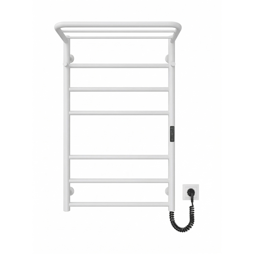 Vannitoa redelradiaator HOME 95W/230V 77x53 cm roostevaba/valge parempoolne