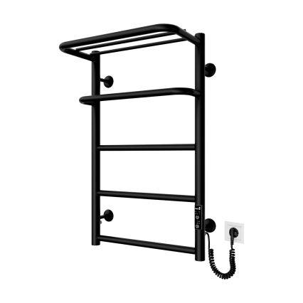 Vannitoa redelradiaator HOTEL 75W/230V 66x42 cm roostevaba teras/must, parempoolne