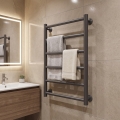 Vannitoa redelradiaator INOX FLAT 122W/230V 57x43 cm roostevaba teras/antratsiit
