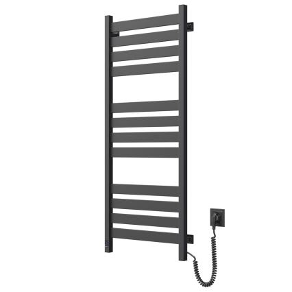 Vannitoa redelradiaator LARGO termostaadiga, 256 W, 120 x 50 cm, must, parempoolne