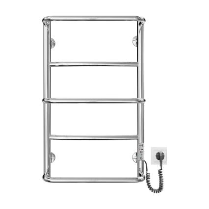 Vannitoa redelradiaator LUX 65W/230V 66x42 cm roostevaba teras/läikiv kroom parempoolne