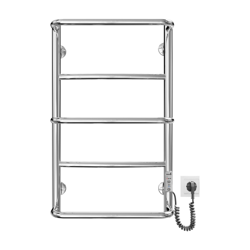 Vannitoa redelradiaator LUX 65W/230V 66x42 cm roostevaba teras/läikiv kroom parempoolne