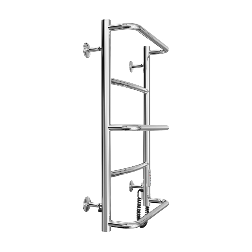 Vannitoa redelradiaator LUX 65W/230V 66x42 cm roostevaba teras/läikiv kroom parempoolne