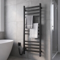 Vannitoa redelradiaator termostaadiga AVANGARD 227W 120x48cm must, vasakpoolne