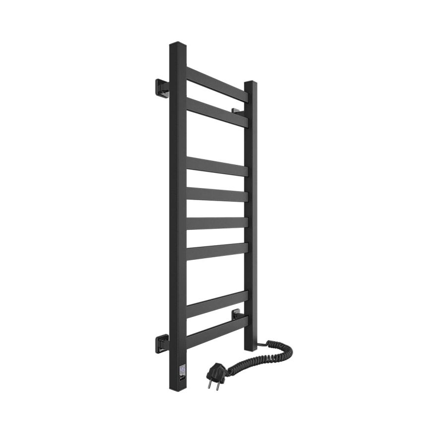 Vannitoa redelrätikuivati termostaadiga AVANGARD 251W/230V 80,6cm IP44 must parempoolne kandiline