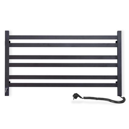 Vannitoa redelradiaator termostaadiga AVANGARD 316W/230V 50,6 cm IP44 must parempoolne ruudukujuline