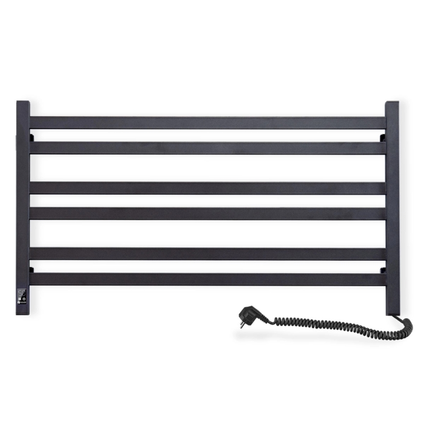 Vannitoa redelradiaator termostaadiga AVANGARD 316W/230V 50,6 cm IP44 must parempoolne ruudukujuline