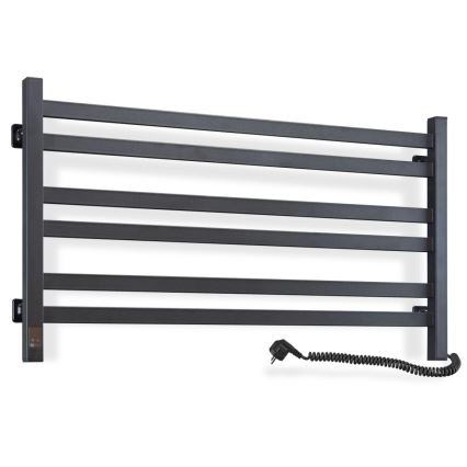Vannitoa redelradiaator termostaadiga AVANGARD 316W/230V 50,6 cm IP44 must parempoolne ruudukujuline