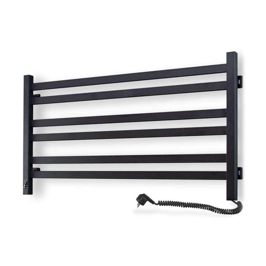 Vannitoa redelradiaator termostaadiga AVANGARD 316W/230V 50,6 cm IP44 must parempoolne ruudukujuline
