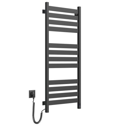 Vannitoa redelradiaator termostaadiga LARGO 256W 120x50 cm  must vasakpoolne