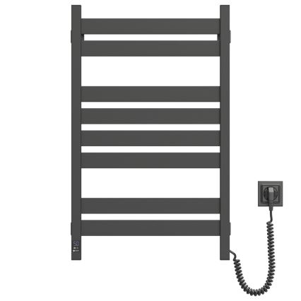Vannitoa rätikukuivati termostaadiga LARGO 432W/230V, 80,6 cm, IP44, must, parempoolne, nurgeline