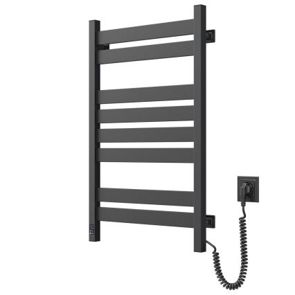 Vannitoa rätikukuivati termostaadiga LARGO 432W/230V, 80,6 cm, IP44, must, parempoolne, nurgeline