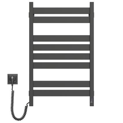 Vannitoa redelradiaator termostaadiga LARGO 432W/230V 80,6 cm IP44 must, vasakpoolne, kandiline