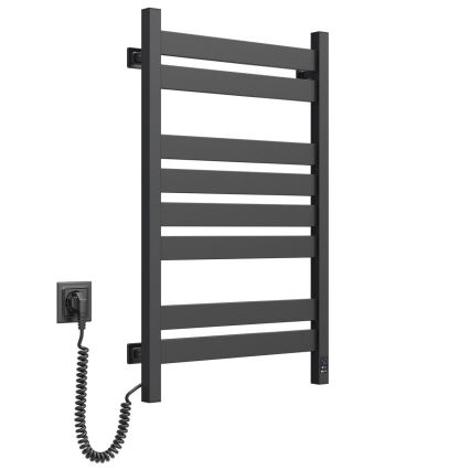 Vannitoa redelradiaator termostaadiga LARGO 432W/230V 80,6 cm IP44 must, vasakpoolne, kandiline
