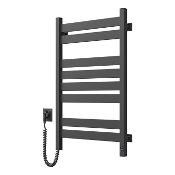 Vannitoa redelradiaator termostaadiga LARGO 432W/230V 80,6 cm IP44 must, vasakpoolne, kandiline