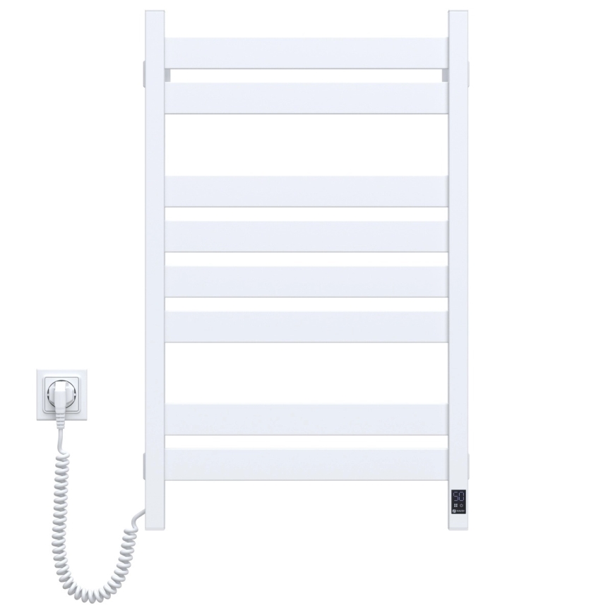 Vannitoa redelrätikukuivati termostaadiga LARGO 432W/230V 80,6 cm IP44 valge vasakpoolne nurgeline