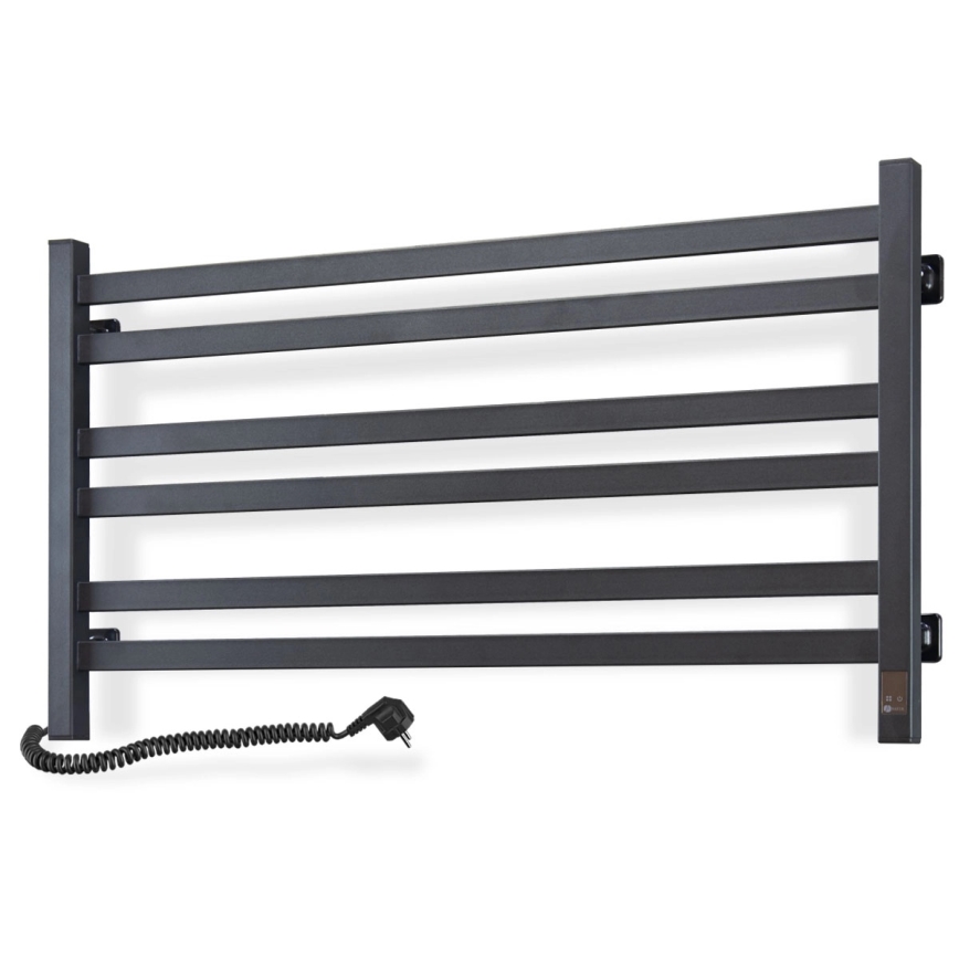 Vannitoa rätikukuivati termostaadiga AVANGARD 316W/230V 50,6 cm IP44, must, vasakpoolne, nurgjas