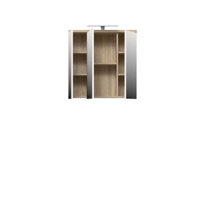 Vannitoa seinakapp peegliga VENOM, valge/sonoma tamm