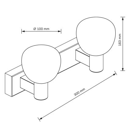 Vannitoa seinavalgusti POLA 2xG9/5W/230V IP44 must/läbipaistev