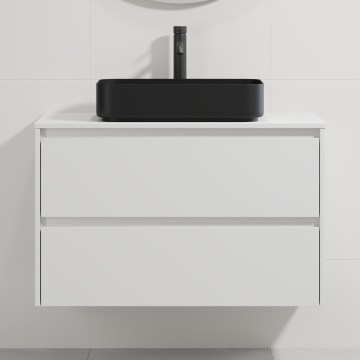 Vannitoa valamukapp TRONDHEIM/LJORDAL 90x57x46 cm valge/must