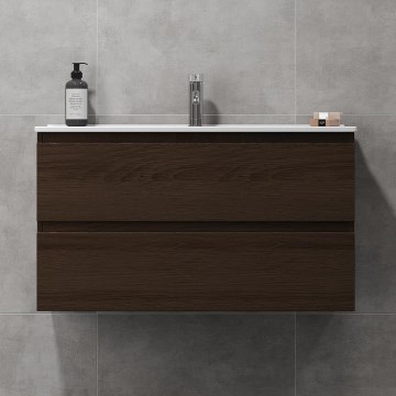 Vannitoakapp HENRY 91 cm valamuga, pähkel