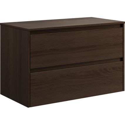 Vannitoakapp koos valamu TRONDHEIM/VIKEDAL 90x57x46 cm pähkel/valge