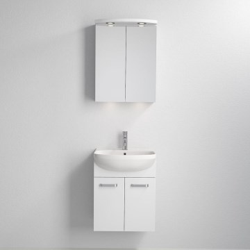 Vannitoakapp koos valamuga ASTRID + LED peegelkapp 4xLED/4,3W/230V IP44 valge
