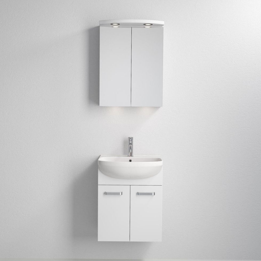 Vannitoakapp koos valamuga ASTRID + LED peegelkapp 4xLED/4,3W/230V IP44 valge