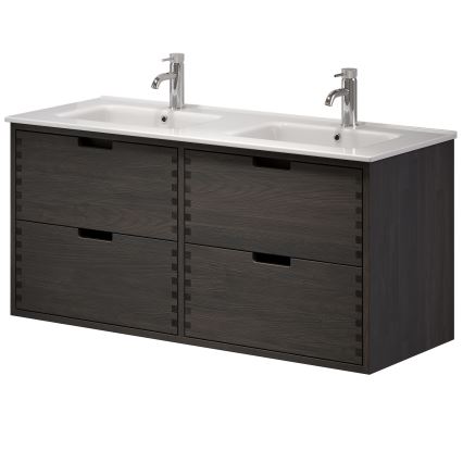 Vannitoakapp koos valamuga GRIBSKOV 120 cm pruun/tamm/valge