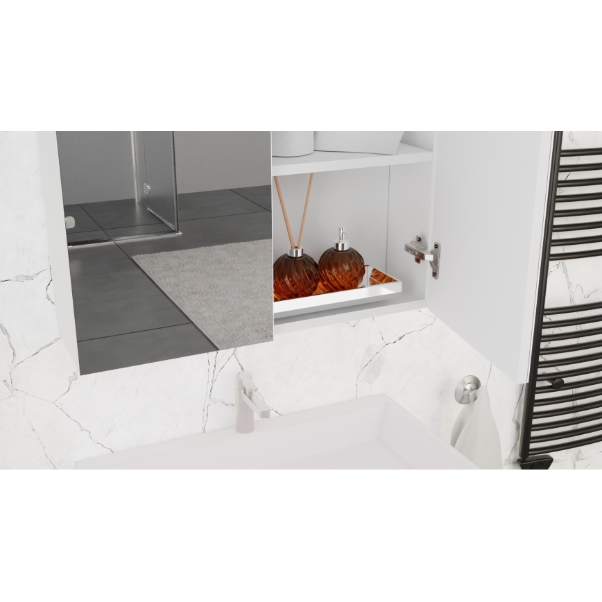 Vannitoakapp koos valamuga KATE + peegelkapp + seinakapp valge