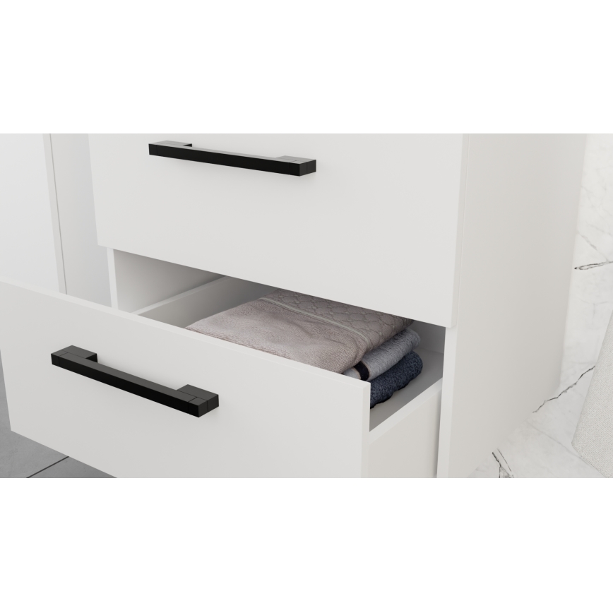 Vannitoakapp koos valamuga KATE + peegelkapp + seinakapp valge