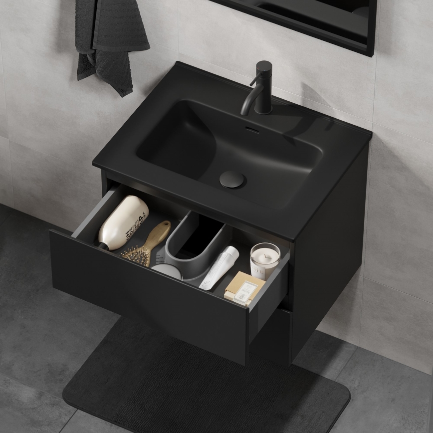 Vannitoakapp koos valamuga KENWOOD 61x52x45 cm must