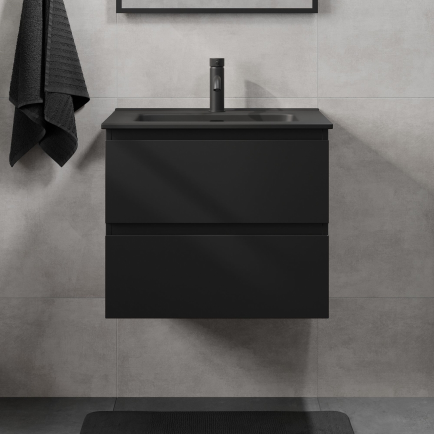 Vannitoakapp koos valamuga KENWOOD 61x52x45 cm must