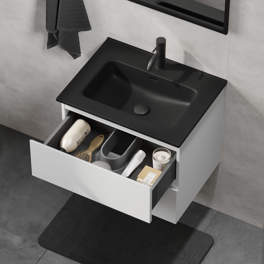Vannitoakapp koos valamuga KENWOOD 61x52x45 cm valge/must