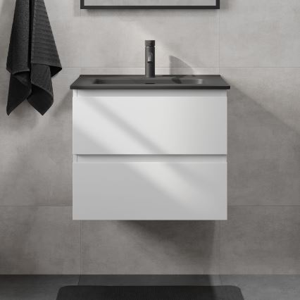 Vannitoakapp koos valamuga KENWOOD 61x52x45 cm valge/must