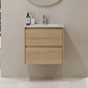 Vannitoakapp koos valamuga MOLDE 60x55x46 cm tamm