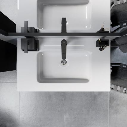 Vannitoakapp koos valamuga MOLDE 80 cm, must